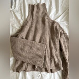 Lulu's Taupe Cowl Neck Sweater